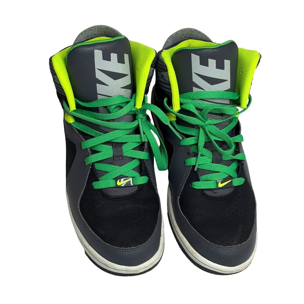 Nike Court Invader High Top Sneakers Basketball Shoes Boys Gray Green 7 Y - Picture 4 of 14